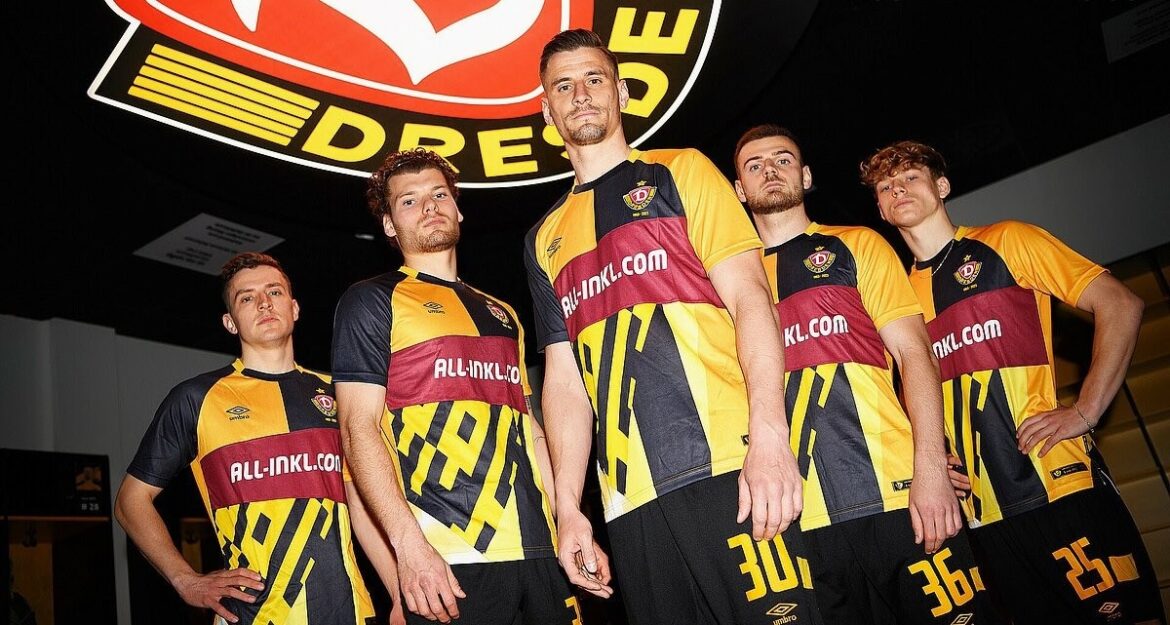 Camisa mash-up do Dynamo Dresden 2023 é revelada pela Umbro