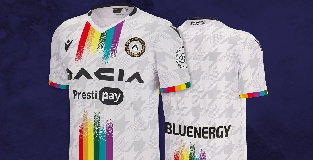 Camisa contra homofobia da Udinese 2023 Macron