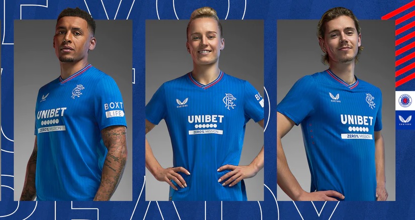 Camisa titular do Rangers FC 2023-2024 Castore