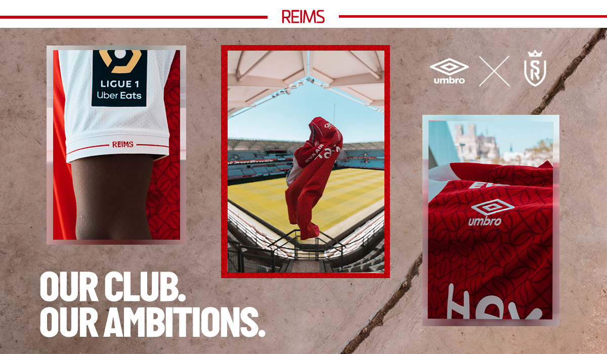 Nova camisa titular do Stade Reims 2023-2024 Umbro » MDF