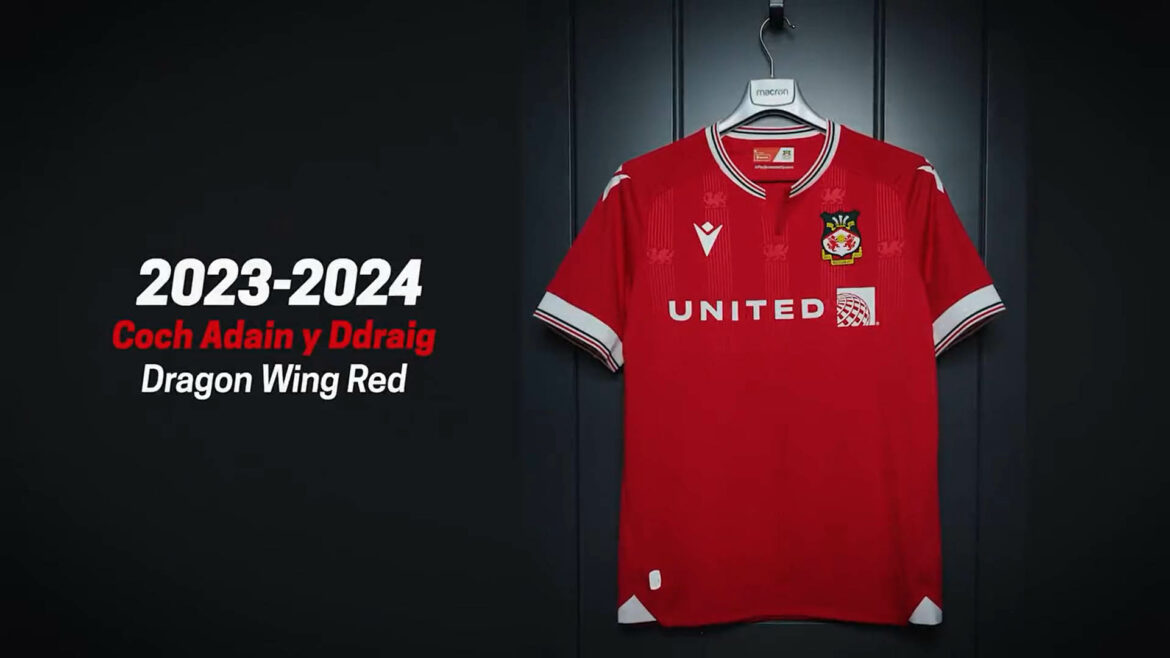 Camisa titular do Wrexham AFC 2023-2024 Macron a