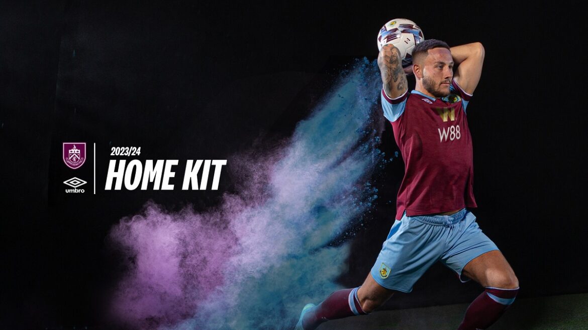 Camisa titular do Burnley FC 2023-2024 é revelada pela Umbro