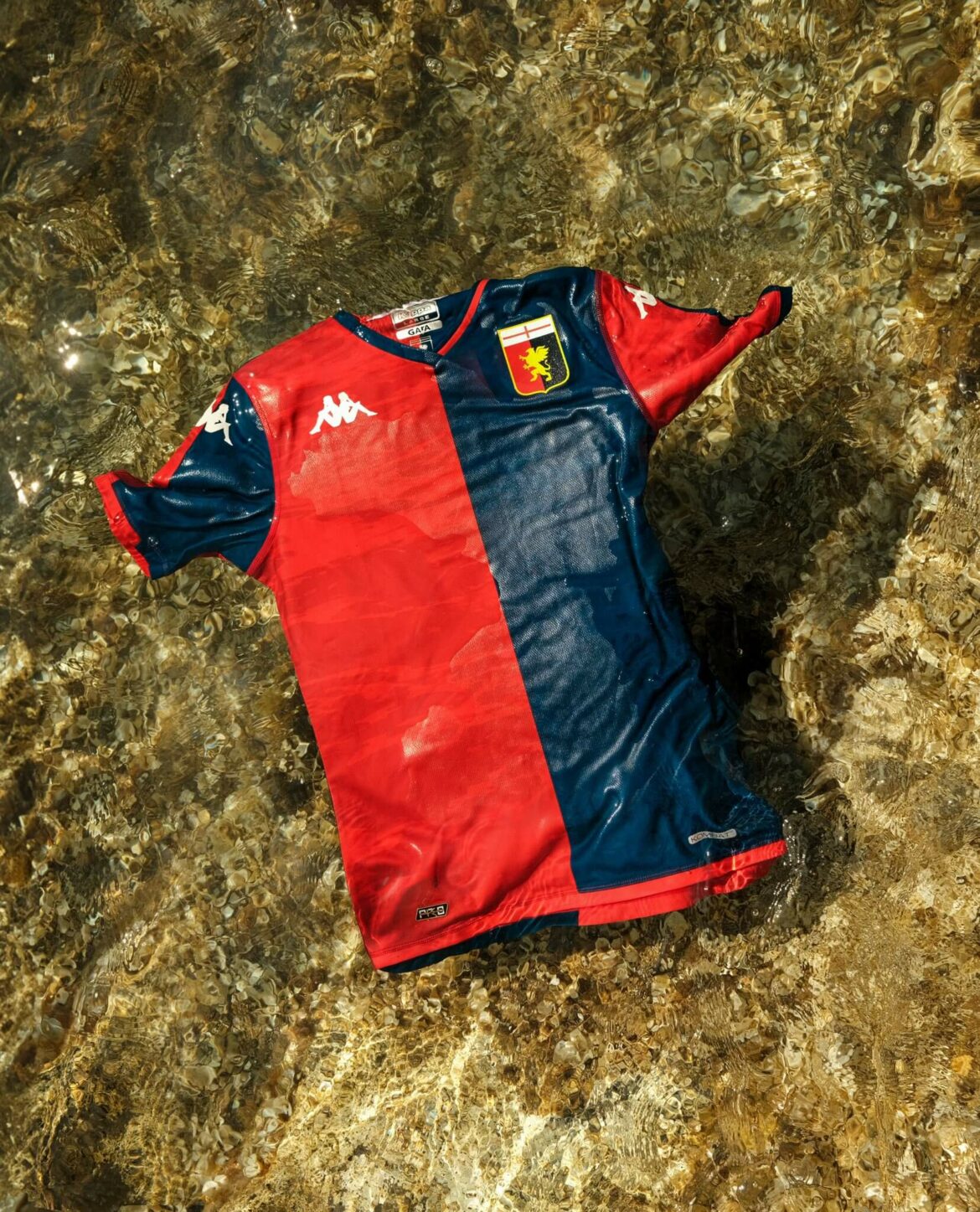 Completo Da Calcio Genoa FC Maglia Away 2024/25 Ufficiale Kappa, Personalizzabile, Tessuto Interlock, 100% Poliestere