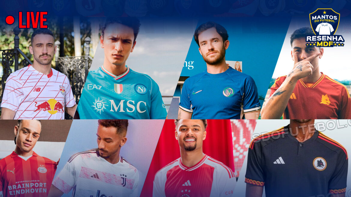 Novas camisas 2023/24 e a exclusiva terceira camisa da AS Roma da Adidas no Resenha MDF