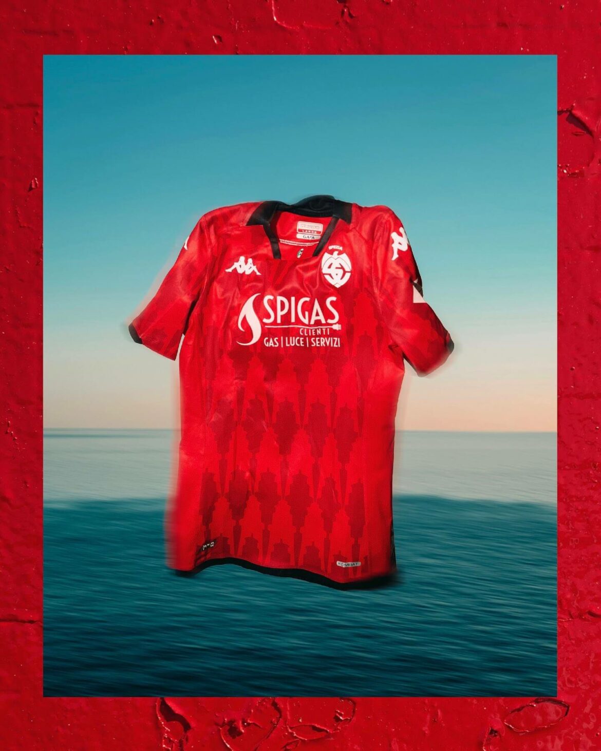 Maillot Spezia Calcio 2022/2023 Troisième équipement Taille L - Marque Kappa, Occasion, Couleur Rouge