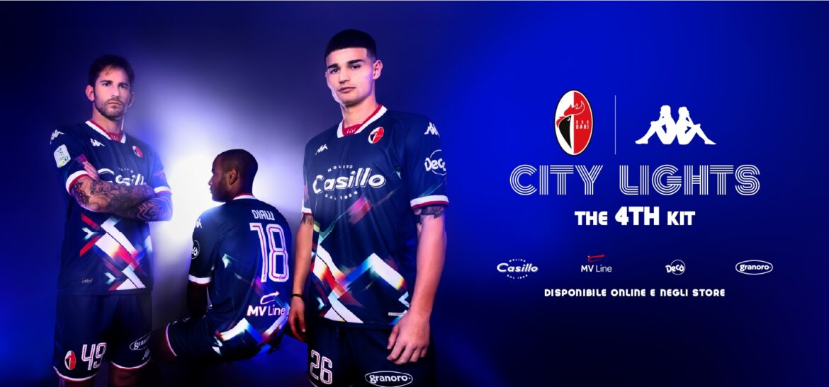 Quarta camisa do Bari homenageia as luzes da cidade