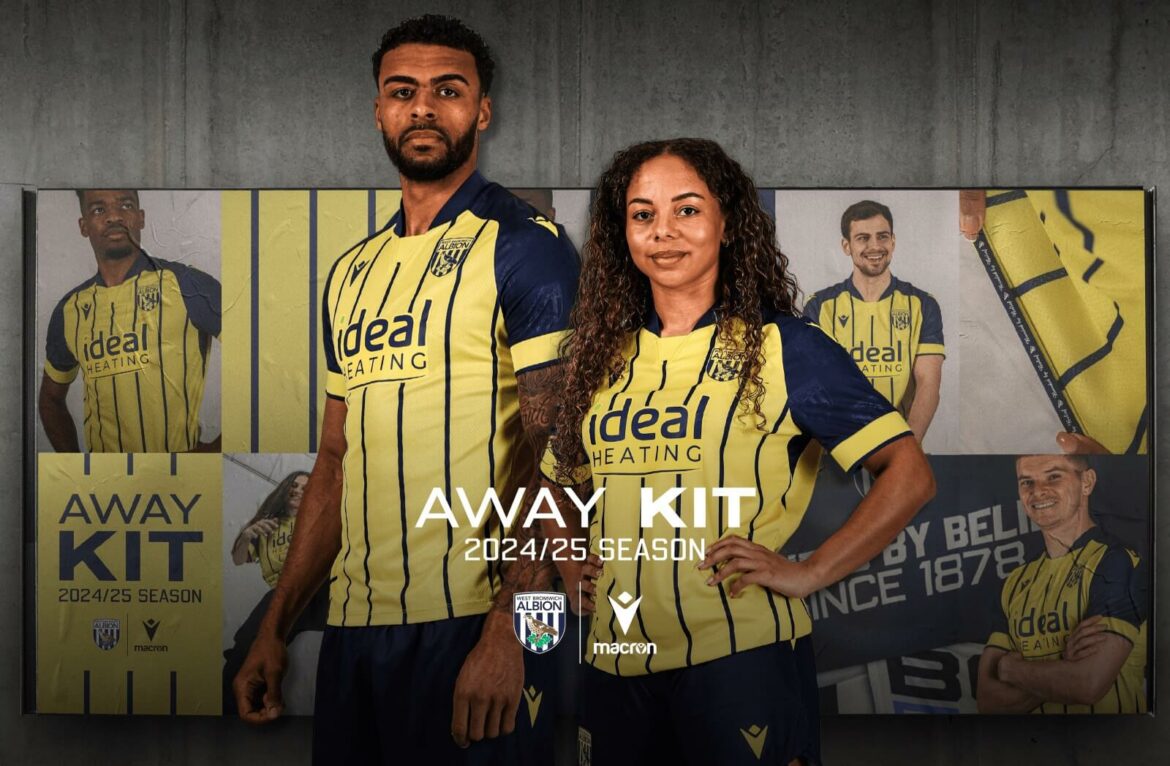 Camisa reserva do West Bromwich Albion 2024-2025 é revelada pela Macron