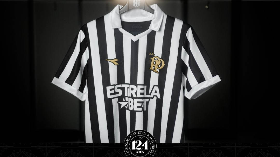 Camisa dos 124 anos da Ponte Preta 2024 Diadora a Camisa dos 124 anos da Ponte Preta 2024 Diadora