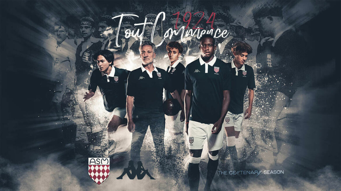 Camisa dos 100 anos do AS Monaco 2024 Kappa a Camisa dos 100 anos do AS Monaco 2024 Kappa