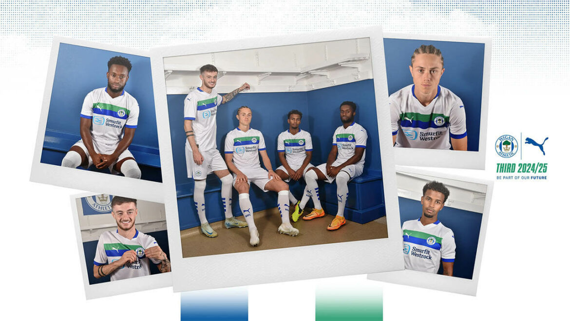 Terceira camisa do Wigan Athletic 2024-2025 PUMA a Terceira camisa do Wigan Athletic 2024-2025 PUMA