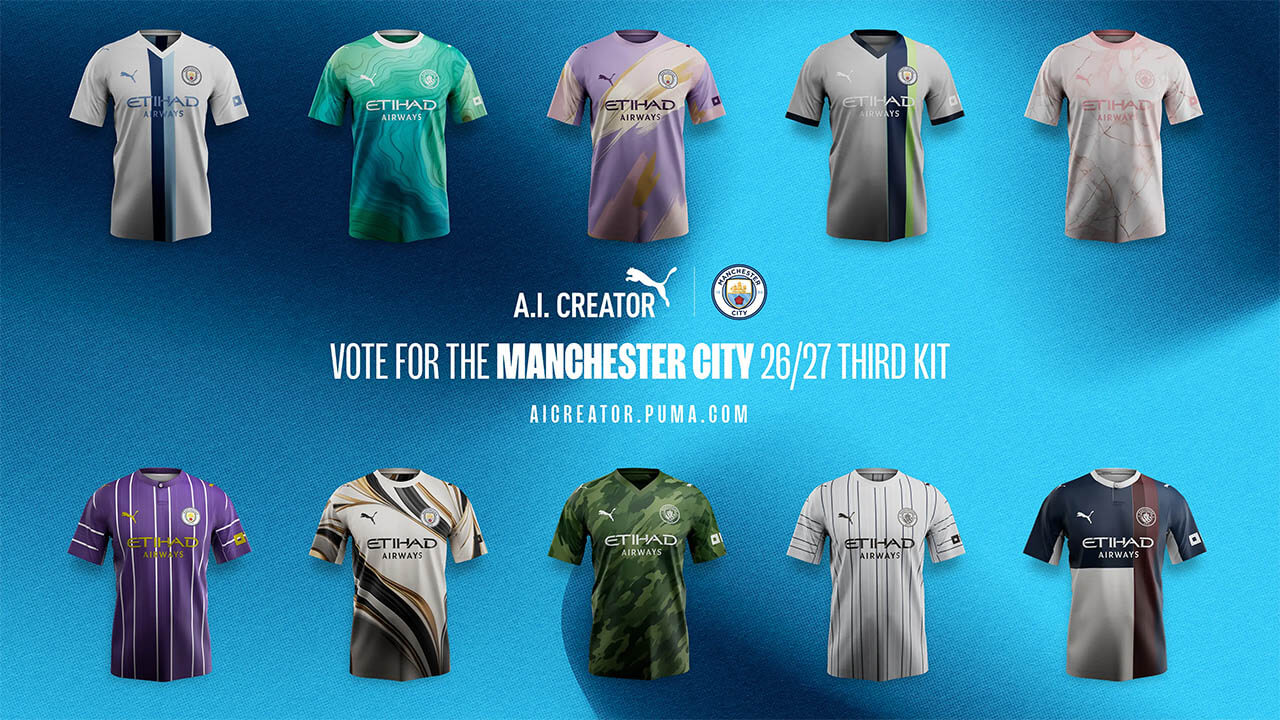 Manchester City lança votação para definir terceira camisa 20262027