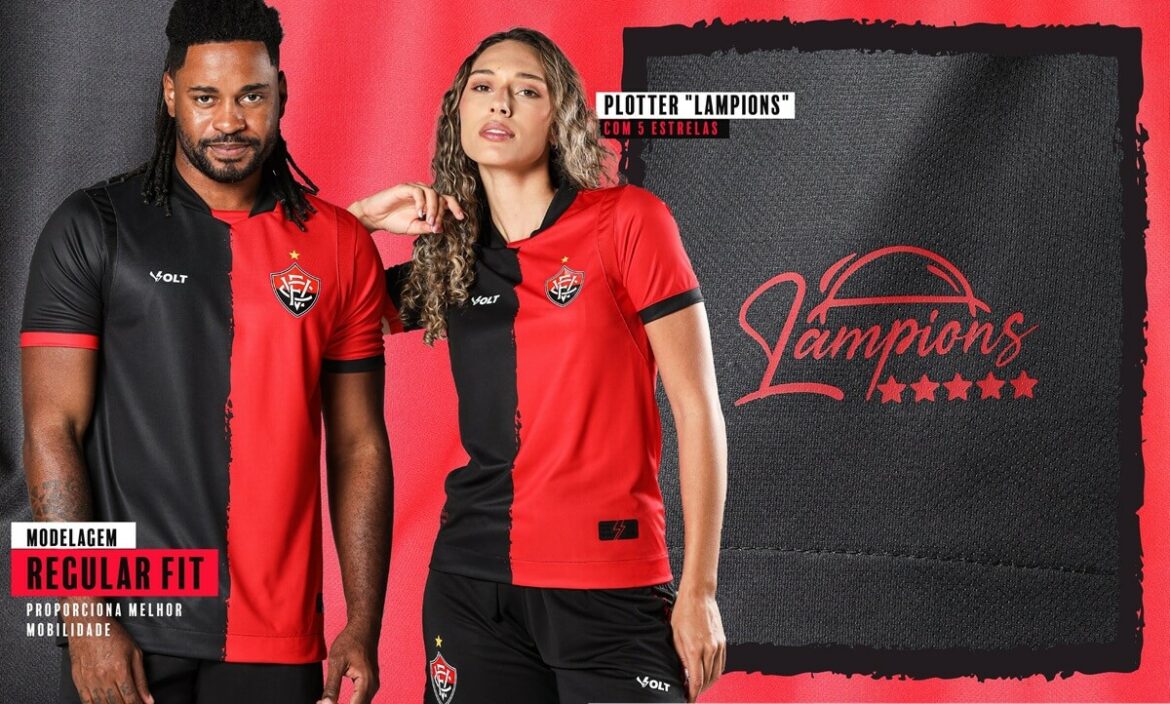 Camisa do Vitória para a Copa do Nordeste 2025 é lançada pela Volt