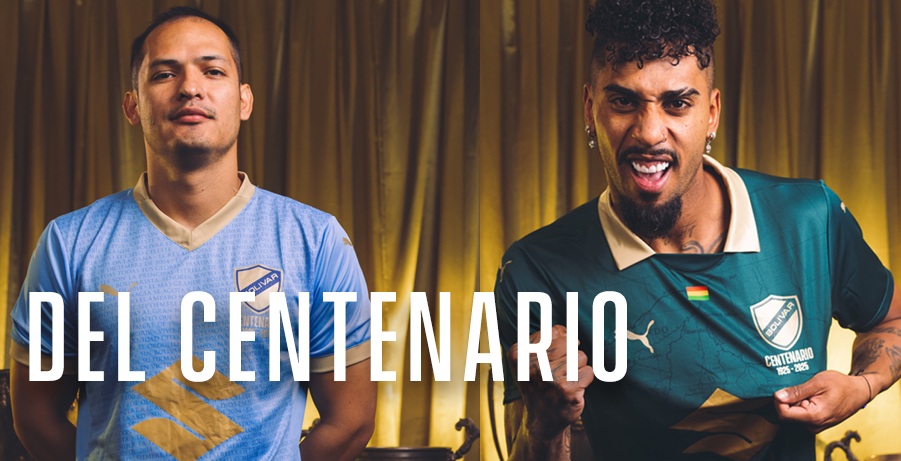 Camisas do Club Bolívar 2025 são lançadas pela PUMA para o centenário do time