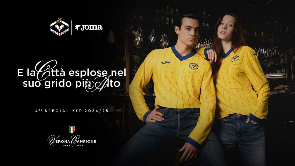 Hellas Verona lança camisa em homenagem aos 40 anos do título italiano