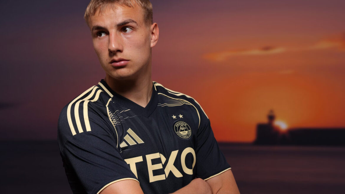 Camisa reserva do Aberdeen 2025-2026 é lançada pela Adidas
