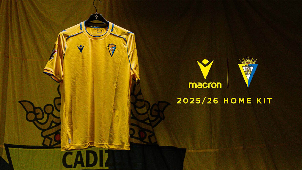 Camisa titular do Cadiz FC 2025-2026 Macron