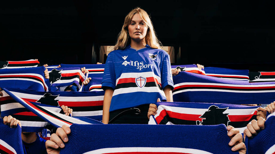 Camisa titular da Sampdoria 2025-2026 Macron a
