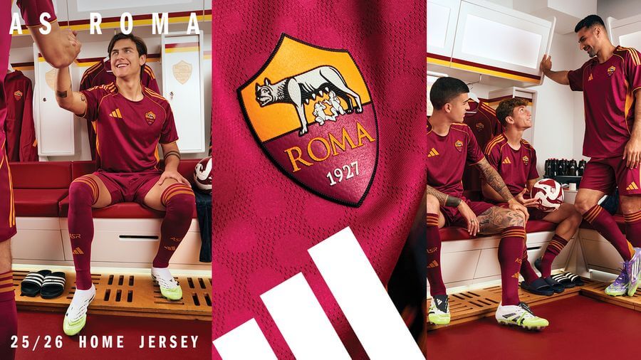 Camisa titular do AS Roma 2025-2026 adidas