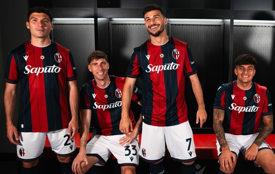 Camisa titular do Bologna FC 2025-2026 é revelada pela Macron