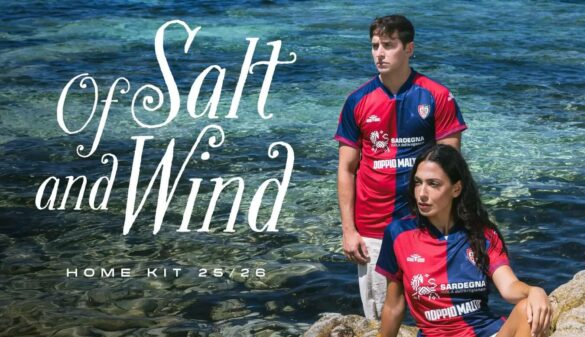 Camisa titular do Cagliari 2025-2026 é lançada com homenagem à Sardenha