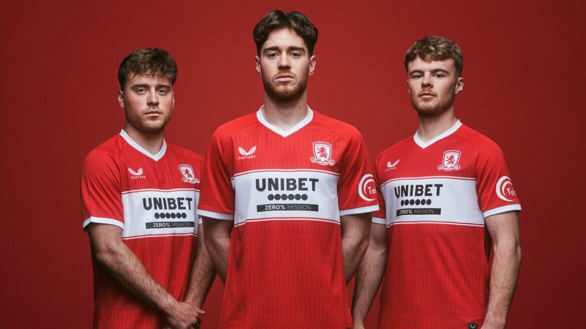 Camisa titular do Middlesbrough 2025-2026 é revelada pela Castore
