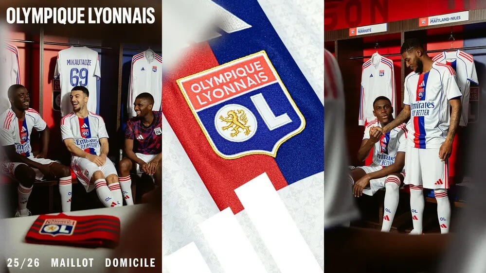 Camisa titular do Olympique de Lyon 2025-2026 é revelada pela adidas