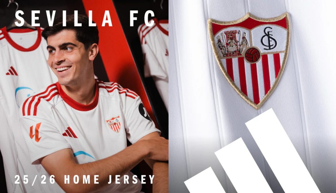 Camisa titular do Sevilla FC 2025-2026 é lançada pela Adidas