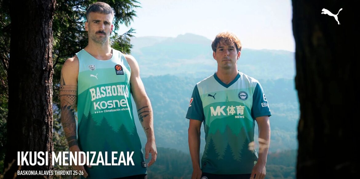 Deportivo Alavés apresenta nova terceira camisa 2025-2026 junto do time de basquete