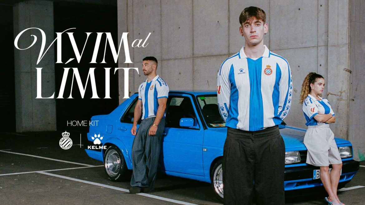 Nova camisa titular do Espanyol 2025-2026 é lançada pela Kelme