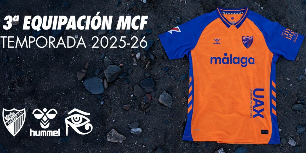 Terceira camisa do Málaga CF 2025-2026 é lançada com referência ao 'Olho Fenício'